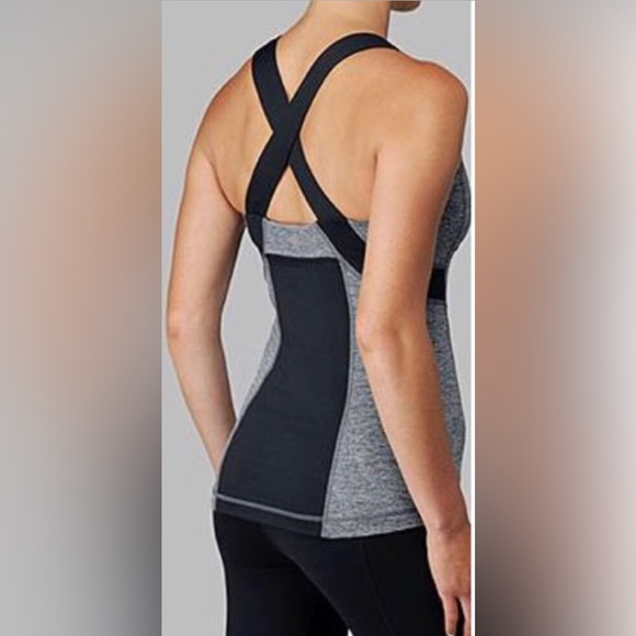 Rare Lululemon Push Ur Limits Tank Heathered Grey / Black - Picture 3 of 8